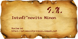 Istvánovits Ninon névjegykártya
